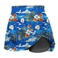 thumbnail image 7 of LEBONYARD Skorts for Women Dressy Casual,Women's Layered Yoga Skirt with Shorts,Women's Summer Flower Print Pleated Tennis Skirts Stretchy Yoga Fake Two Piece Shorts Skirt Blue XXL, 7 of 7
