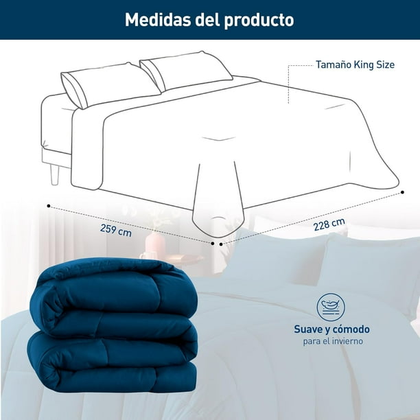Edredón Acolchado Bluelander, King Size, Azul Bodega Aurrera en