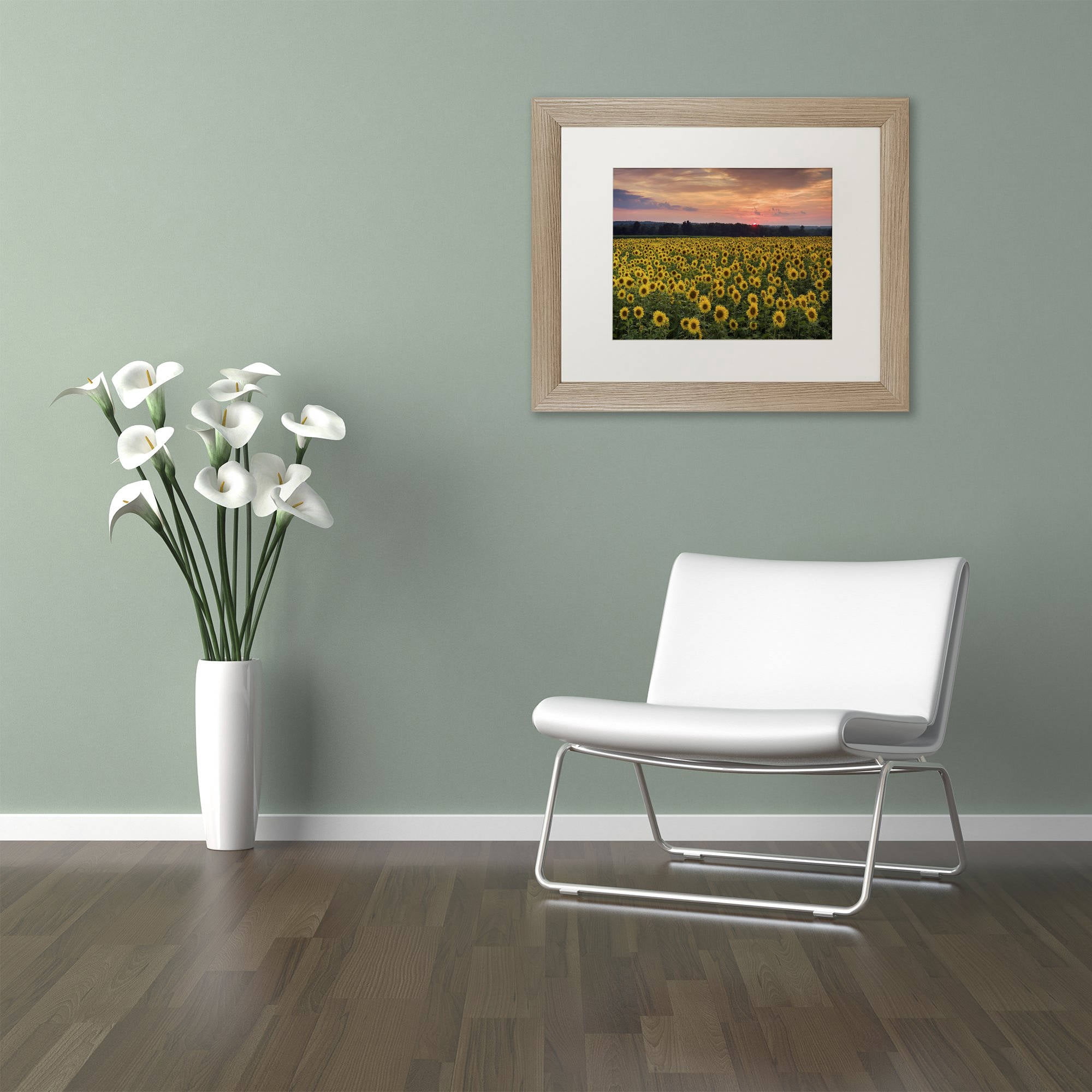 Trademark Fine Art "Sunflower Taps" Canvas Art by Michael Blanchette Photography White Matte, Birch Frame