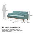 Mr. Kate Stella Vintage Convertible Sofa Bed Futon, Teal Velvet