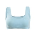 thumbnail image 1 of INSPIRE CHIC Training Cotton Wire Free Comfort Removable Pad Vest Tops Bra Blue, 1 of 6