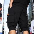 thumbnail image 2 of 3/4 Joggers for Men Multi Pockets Summer Drawstring Elastic Waist Outdoor 3/4 Cargo Sweatpant for Workout, 2 of 9