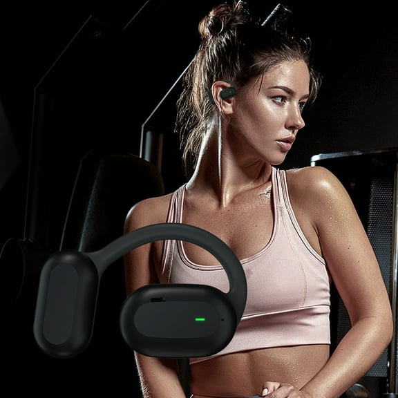 EGYMEN Bluetooth 5.3 Open Ear Headphones, Atmosphere Conduction Sport Earbuds, Wireless Bone Conduction Earphones with Dual Drivers, Long Battery Life Earbuds for Running and Cycling