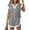 Gray, variant on Caywon Womens 2 Piece Peplum Top and Shorts Set V Neck Short Sleeve Loungewear Elastic Waist With Pockets Breathable Wrinkle-Free Casual Loose Fit Summer Daily Wear Conjunto de Ropa para Mujer