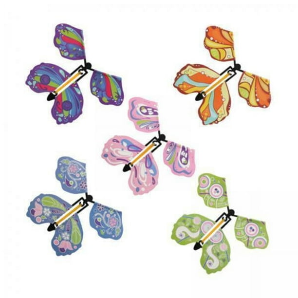 3x 5x Juguete Alimentado con Banda de Goma, Mariposa Voladora, Novedad, Mariposa Mecánica para Rellenos de Bolsas de Fiesta, Marcapáginas, Decoración 3 piezas