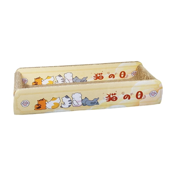 Rascador para gatos de cartón corrugado, nido para gatos, salón de cartón amarillo