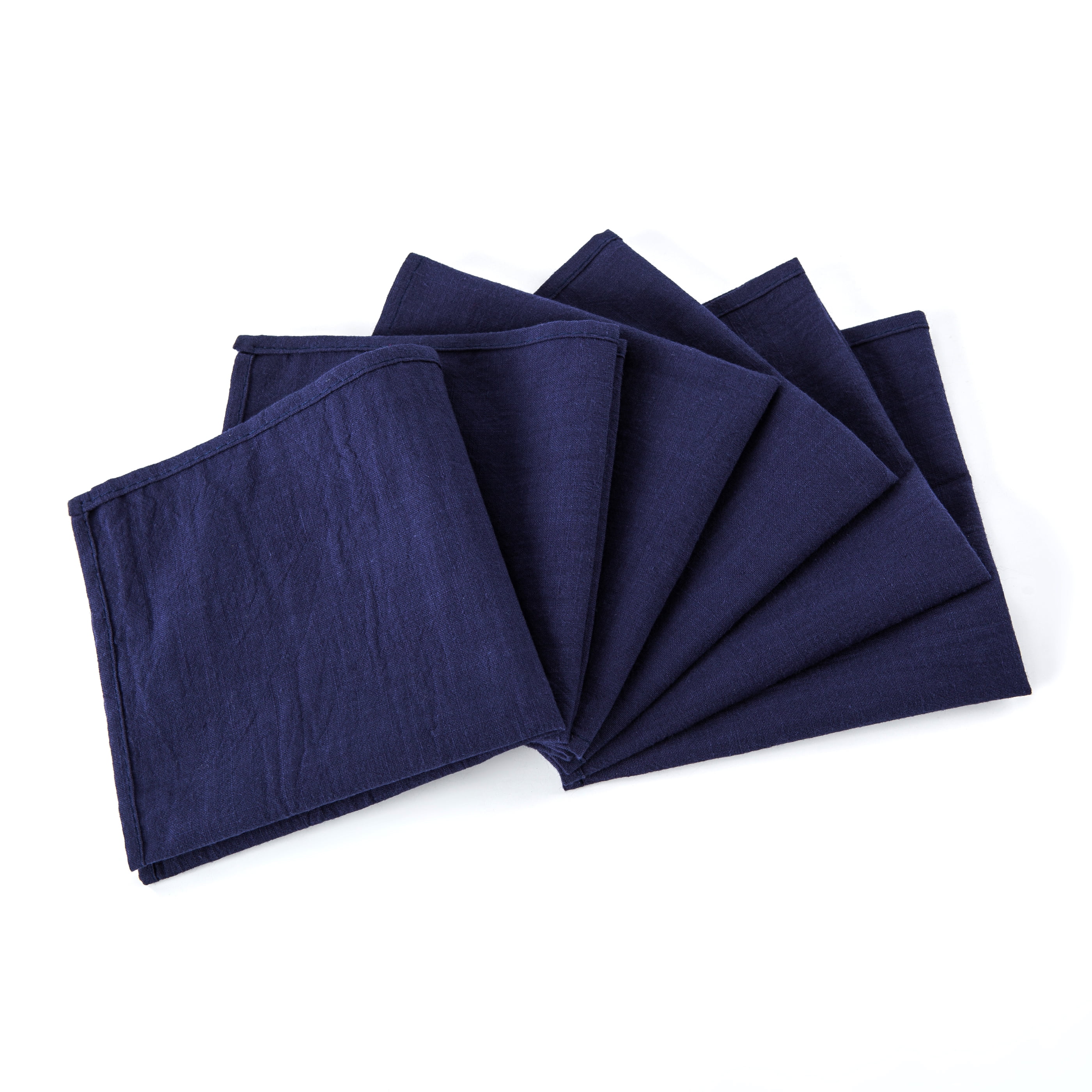 6 Cnt Royal Blue Cotton Napkins, 100 Organic Cotton Dinner Napkins