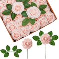 thumbnail image 2 of Gustave 50pcs Artificial Roses Flowers Foam Fake Roses with Stems for DIY Wedding Bouquets Centerpieces Floral Arrangements Party Tables Home Decorations (Pink), 2 of 7
