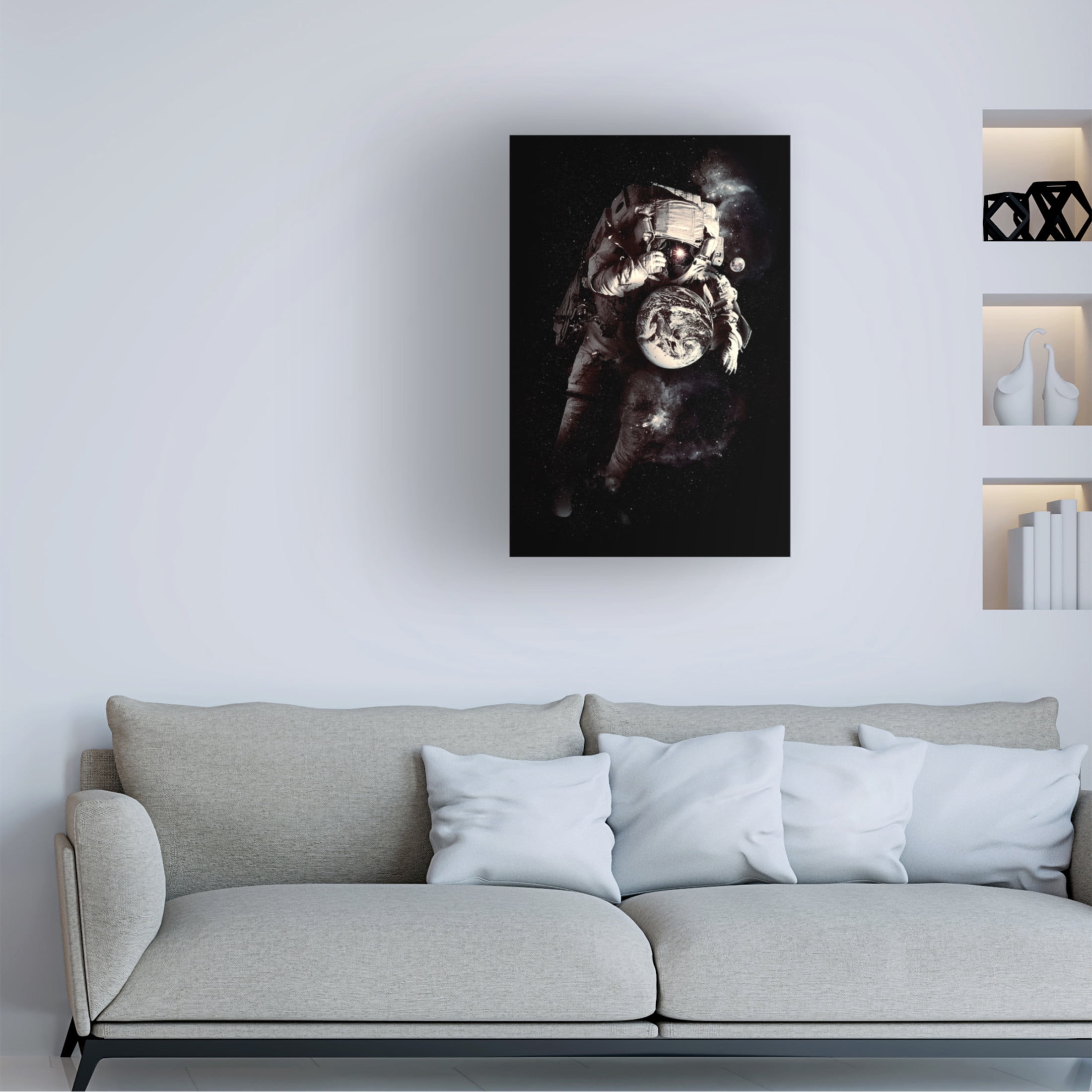 Canvas Wall Art - Francis Minoza 'It'S A Small World After All 2' Wall Art for Living Room, Bedroom, or Office D?cor by Trademark Fine Art - 30 x 47 Inches
