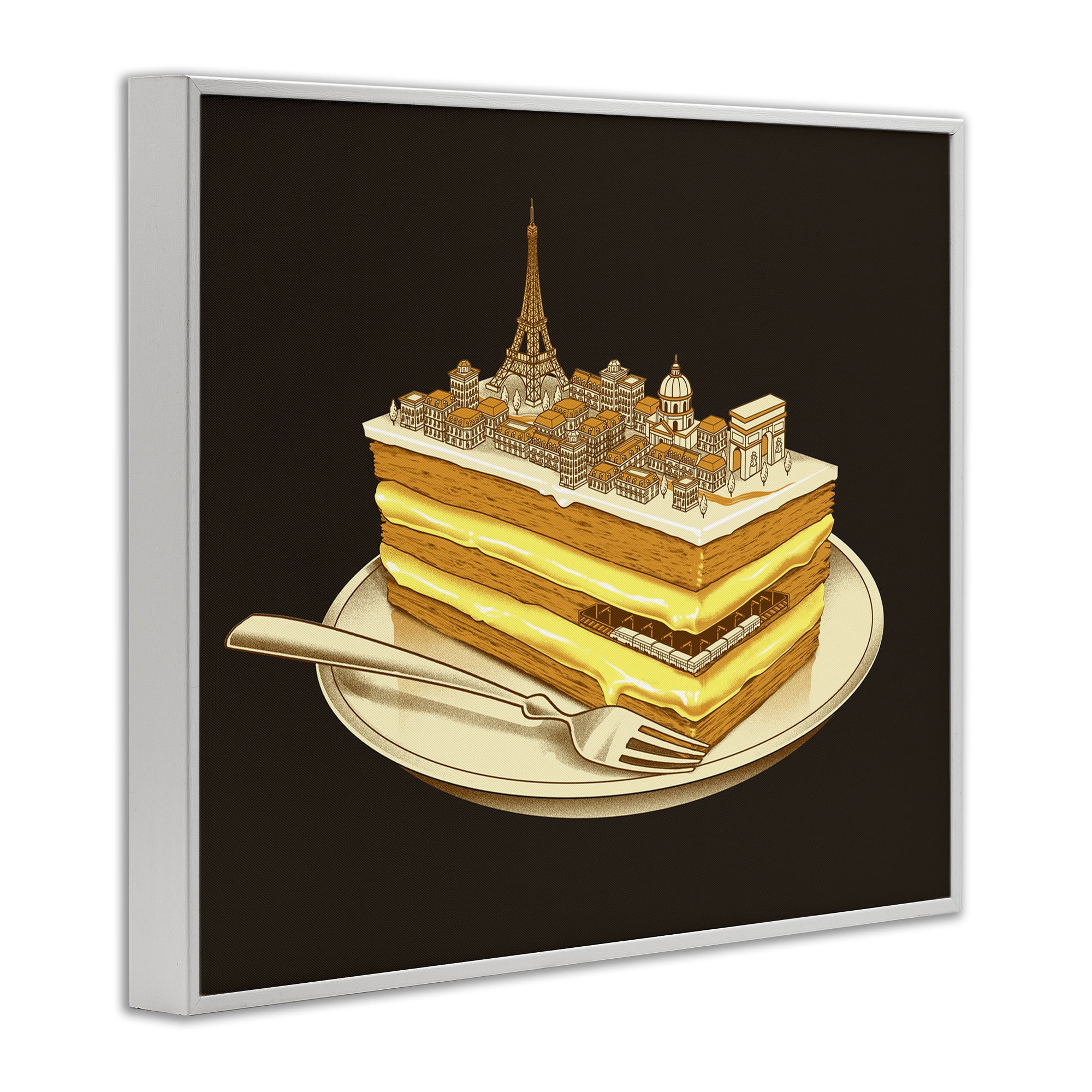 Stupell Industries Hungry For Travels Paris White Framed Giclee Art, design by Tobe Fonseca