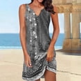 thumbnail image 2 of Summer Dresses for Women Boho Sleeveless Vintage Floral Flowy V Neck Tshirt Tank Sundress Beach Dress for Women 2024, 2 of 5