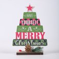 thumbnail image 4 of 2 uds árboles de Navidad de madera decoración de mesa Mini árbol de Navidad letreros de bloques de madera decoración de mesa, 4 of 5