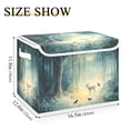 thumbnail image 5 of Yayeee Collapsible Cube Storage Bin with Lid Fabric Closet Decorative Basket with Handles, Night Forest Scene, 5 of 7