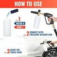 thumbnail image 7 of Pressure Washer Gun with Foam Cannon, 4000 PSI Car Washer Foam Blaster with 1/4" Quick Connect, 5 Power Washer Nozzle Tips and 4OZ Soap, 1 Liter, Pressure Washer Gun Swivel 3/8" &M22 Inlet$$Tools, 7 of 7
