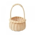 thumbnail image 1 of Cesta de mimbre para flores, hecha a mano con asa, cesta tejida para el hogar, boda, jardín, beige, 1 of 6