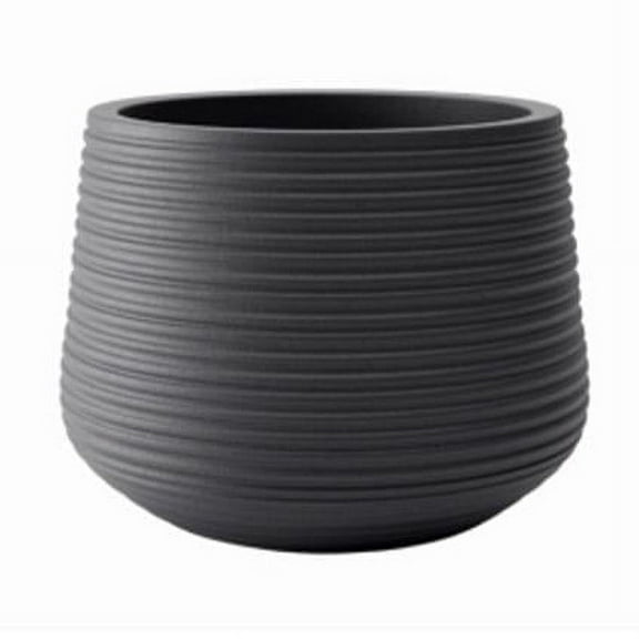 Avera Home Goods 109013 4 in. Groove Planter, Black - Pack of 4