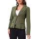 thumbnail image 4 of Chaqueta de mezclilla lavada de manga larga con botones y solapa para mujer Inspire Chic en verde, 4 of 5