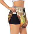 thumbnail image 3 of Lsque Follow Your Dream Dreamcatcher Printed Women's Running Shorts with Liner Pockets,Elastic Quick Dry Workout Athletic Gym Yoga Shorts,Womens High Waist Shorts-Large, 3 of 9