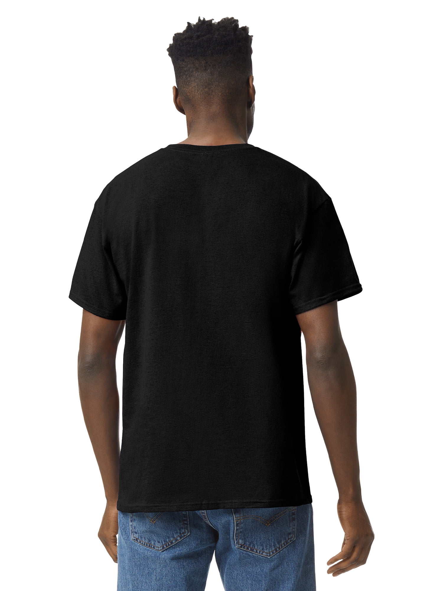 (2 pack) Gildan Adult Short Sleeve Crew T-Shirt – Black Size Small Soft Cotton Classic Fit Blank Tee for Tie Dye & DIY Crafts