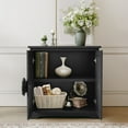 thumbnail image 2 of HLR 31.5" W Mid Century Modern Accent Cabinet with 2 Doors, Credenzas & Sideboard Buffet with Storage, Black, 2 of 11