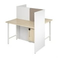 thumbnail image 2 of Hustle 48W 2 Person Cubicle Desk with Storage in White/Elm - Engineered Wood, 2 of 7