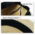 thumbnail image 4 of Comhats Unisex Straw Fedora Hat for Men Women,Packable Beach Hat Short Brim Trilby Hat UV Summer Hat Natural Medium, 4 of 5