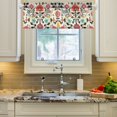 thumbnail image 2 of Yayeee Kitchen Valance Rod Pocket 54" x 18" Living Room Window Curtain, Beige Red Floral, 2 of 6