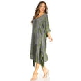 thumbnail image 3 of Sakkas Clementine Third Women's Tie Dye Caftan Dress/Cover Up Beach Kaftan Summer - 43-Green - One Size, 3 of 5