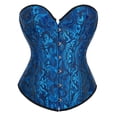thumbnail image 4 of Tops de corsé Prolriy para mujer, conjuntos de top de corsé con bustier para mujer, faja de cintura de satén negro, tops góticos de talla grande, tops para mujer, azul oscuro XXXXXXL, 4 of 4
