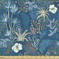 thumbnail image 2 of Exotic Fabric by the Yard, Pastel Tropic Island Foliage Palm Tree Hibiscus Orchids Hawaiian Flora, Decorative Upholstery Fabric for Chairs & Home Accents, Violet Blue Beige Coral by Ambesonne, 2 of 5