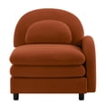 thumbnail image 2 of AUU 1-Seat Curved Teddy Sofa, RSF Model with Pillow, Teddy Fabric Upholstered Couch for Living Room, 2 of 7