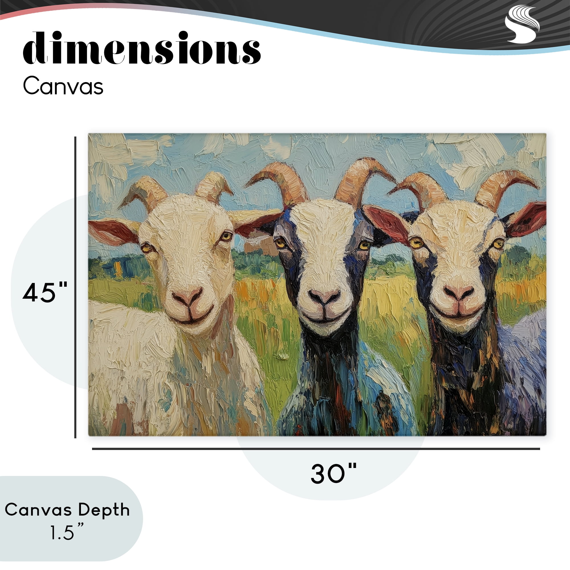 Stupell Industries Billy Goats in Bright Pasture Canvas Wall Art, design by Petal Prints Design
