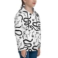 thumbnail image 3 of Picia Hand Drawn Snake Pattern Youth Hoodie - Warm Pullover Sweatshirt with Kangaroo Pocket, Ideal for Boys and Girls-X-Large, 3 of 6