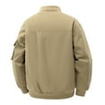 thumbnail image 4 of Yiliang Mens Tactical Jacket Aviator Bomber Jacket Casual Fall and Winter Water Resistant Outwear Coat,Coffee,S, 4 of 6