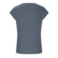 thumbnail image 7 of Elainilye Fashion Shirt for Women Casual Color Pullover Top Round Neck Short Sleeve T-shirt Tops,Gray, 7 of 7