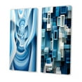 thumbnail image 3 of Designart "Focused Blue Op Art A Visual Journey III" Op Art Wall Art Set Of 2 - Blue Abstract Canvas Set For Living Room Decor, 3 of 7