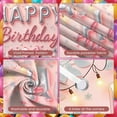 thumbnail image 4 of Pink Theme Banner Silver Balloon Birthday Party Banner Butterfly Accent Heart Decoration Celebration Backdrop for Birthday Party Girls Party Photo Shoot, 4 of 9