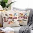 thumbnail image 2 of Throw Pillow Covers 24x24 Inch Set of 2, Laundry Room Waterproof Outdoor Pillow Covers, Rustic Farmhouse Washing Machine Clothes Decorative Cushion Pillowcases for Couch, Sofa, Bed, Garden, Patio, 2 of 9