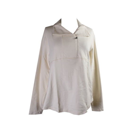 American Living Womens Cream Long-Sleeve Solid-Knit Half-Zip Sweater XXL