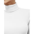 thumbnail image 4 of J. METHOD Women's Light Weight Basic Long Sleeve Turtleneck Knit Ribbed Shirt Sweater Mock Neck Top NEWT88 White M, 4 of 6