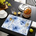 thumbnail image 3 of Pioneer Flower Floral Print Pattern Summer Placemats Table Placemats Set Of 6-Linen Kitchen Washable Placemats Table Mats 12x18 Inch Non-Slip Heat Resistant, 3 of 5
