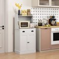 thumbnail image 4 of Kitchen Storage Cabinet with Hutch | Store Decorations, Dishes, Pans | Beadboard Design for Style | Wipe - clean Surface, 4 of 5