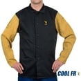thumbnail image 1 of Weldas® COOL FR™ Welding/Fire Retardant/Dielectric Jacket - Cotton and Leather Kevlar® Sewn Sleeves - Navy Blue - Size XL, 1 of 5