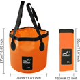 thumbnail image 3 of Cubo plegable Sincero de 20 litros Cubo plegable portátil Portador de agua Tina de lavado para acampar Senderismo Pesca Viajes Naranja, 3 of 5