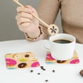 thumbnail image 6 of Disketp Donuts Funny Coasters,4 Pcs Leather Coasters With Holder, Perfect Housewarming Hostess Gifts,Protect Furniture From Water Marks Scratch And Damage, 6 of 9