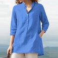 thumbnail image 2 of Womens Summer Tops, Shirts for Women, Stylish Women's Long Sleeve Printed Fashion Shirt V Neck Rollable Design Comfortable and Versatile Daily Wear, 2 of 9