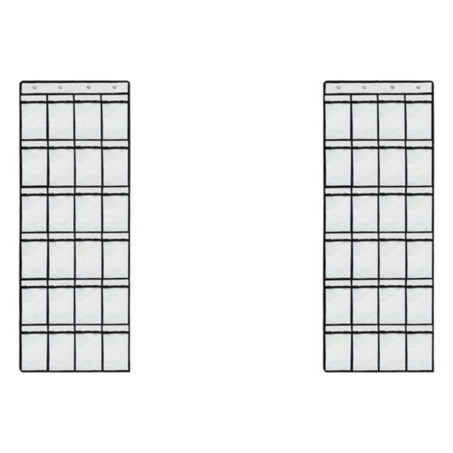 Cateissary Household Over the Door Storage Bag Sandals Bedroom Slippers Vertical 24 Living Organizer Room Sundries Shoes Grids Blanco 2Conjunto