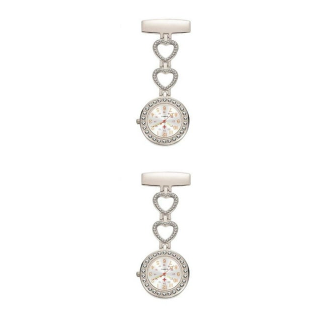 Maytalsory 2pcs/set Convenient Pocket Watch With Silicon Cover For Nurses Accurate Timing White 2Set