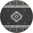 thumbnail image 2 of Addison Rugs Mayfield Washable Southwest Aztec Midnight Round Rug, 8' x 8', 2 of 5
