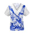 thumbnail image 5 of Womens Tops Clearance,Summer Tops for Women 2023 Trendy ,Women Fashion Summer Sexy Fold Printed Regular Women Short Sleeves V Neck Button Top Best Sell, 5 of 5